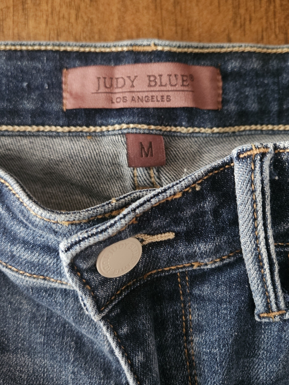 Judy Blue Distressed Denim Cutoff Shorts - Medium Blue - Picture 2 of 3